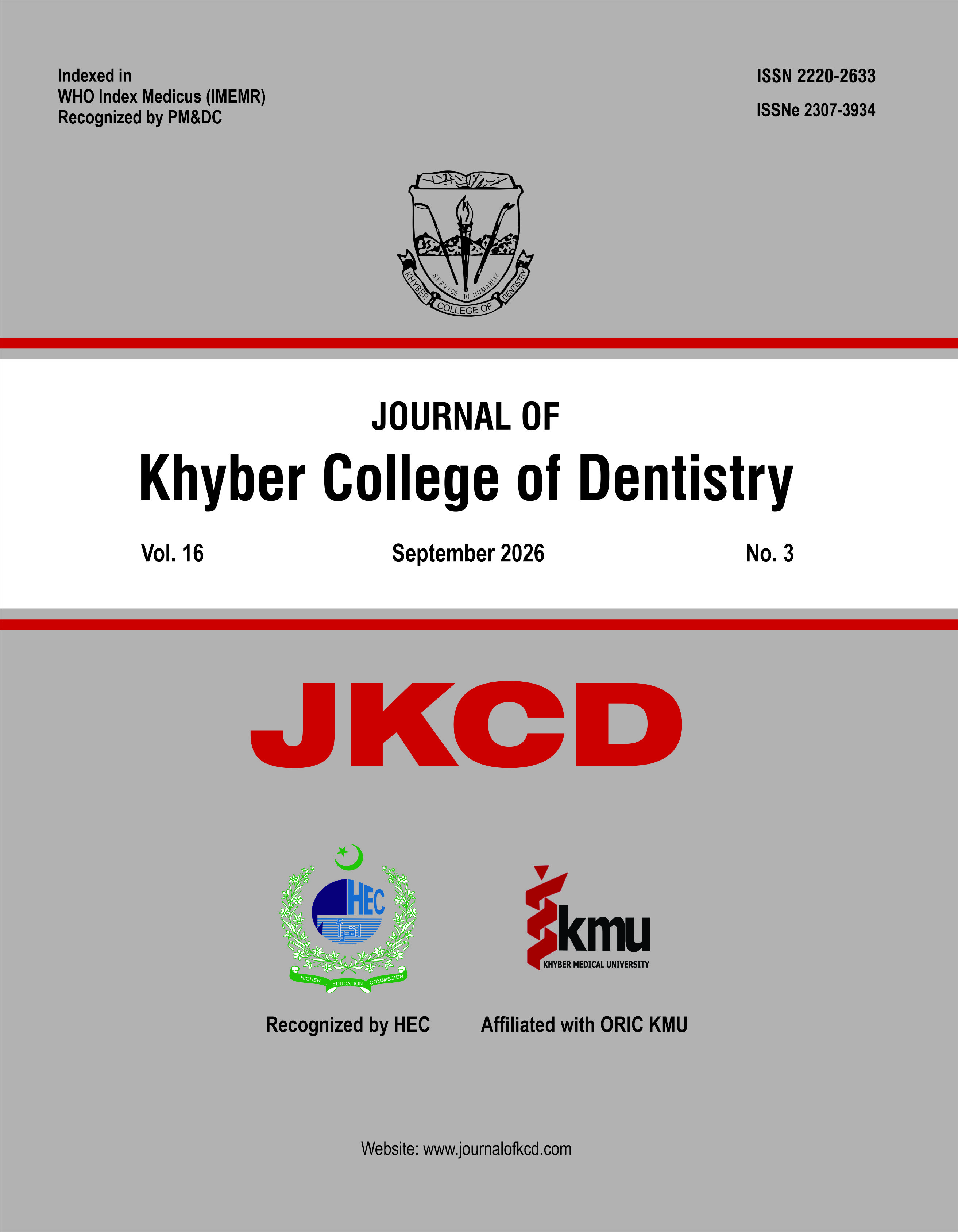 					View Vol. 16 No. 03 (2026): Journal of Khyber College of Dentistry
				